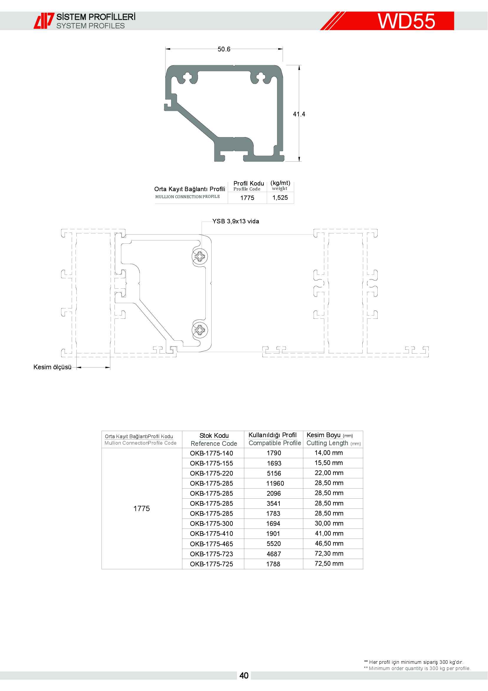S 55 Yalıtımsız Alüminyum 38